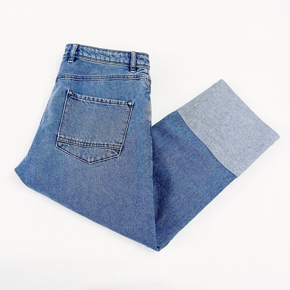 Asos Denim Striped Cuff Accent Cropped Denim Jeans 28 x30 - Picture 2 of 9